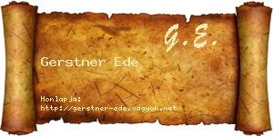 Gerstner Ede névjegykártya